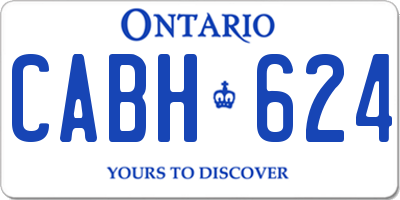 ON license plate CABH624