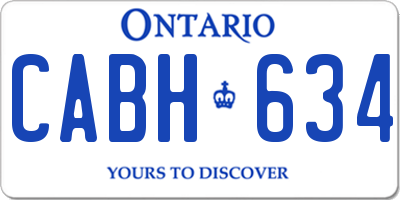 ON license plate CABH634