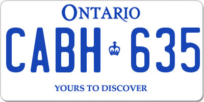 ON license plate CABH635