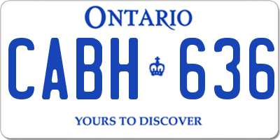 ON license plate CABH636