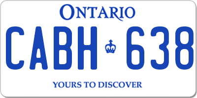 ON license plate CABH638