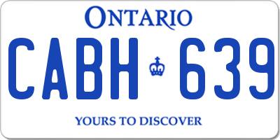 ON license plate CABH639