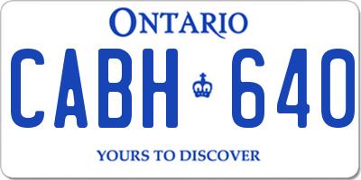 ON license plate CABH640