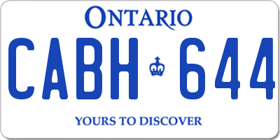 ON license plate CABH644