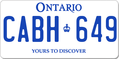 ON license plate CABH649