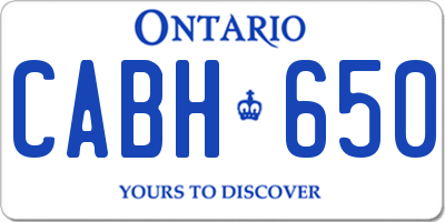 ON license plate CABH650