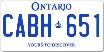 ON license plate CABH651