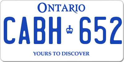 ON license plate CABH652