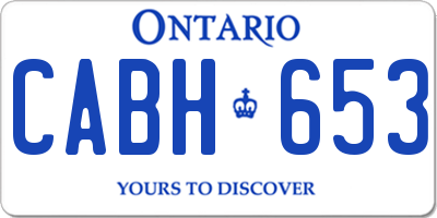 ON license plate CABH653