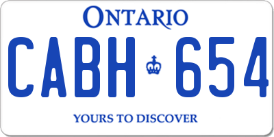 ON license plate CABH654