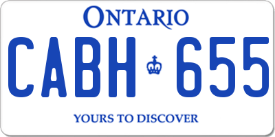 ON license plate CABH655