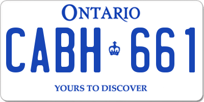 ON license plate CABH661