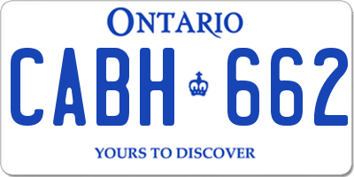 ON license plate CABH662