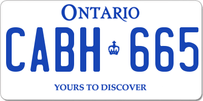 ON license plate CABH665