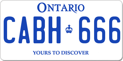 ON license plate CABH666