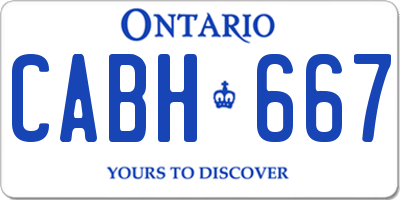 ON license plate CABH667