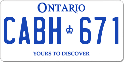 ON license plate CABH671