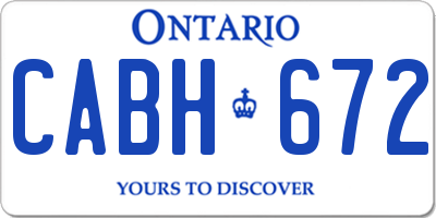 ON license plate CABH672