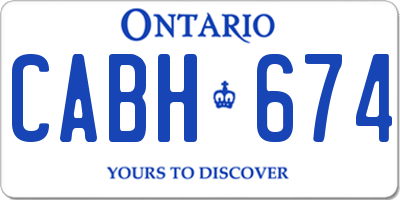 ON license plate CABH674