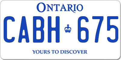 ON license plate CABH675