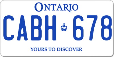 ON license plate CABH678