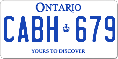 ON license plate CABH679