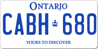 ON license plate CABH680