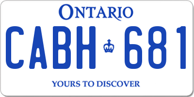 ON license plate CABH681