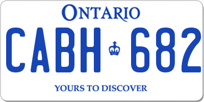 ON license plate CABH682