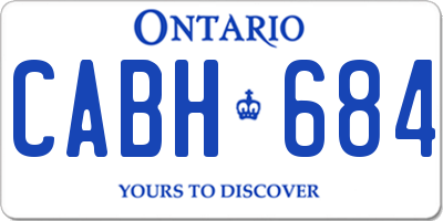 ON license plate CABH684