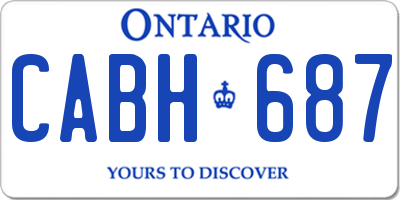 ON license plate CABH687