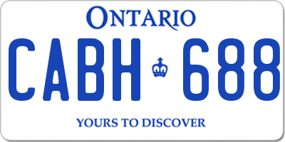 ON license plate CABH688