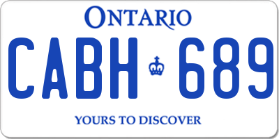 ON license plate CABH689