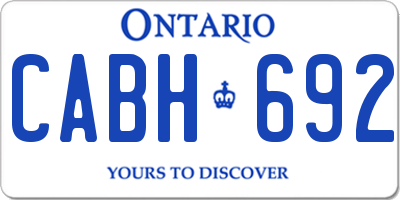 ON license plate CABH692