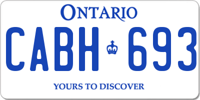 ON license plate CABH693