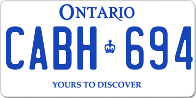 ON license plate CABH694