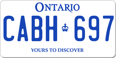 ON license plate CABH697