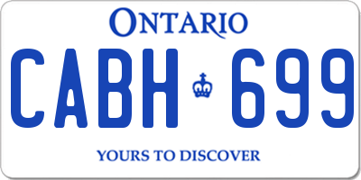 ON license plate CABH699