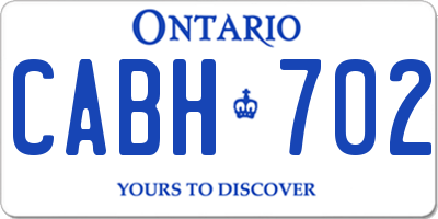 ON license plate CABH702