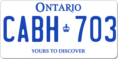 ON license plate CABH703