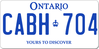 ON license plate CABH704