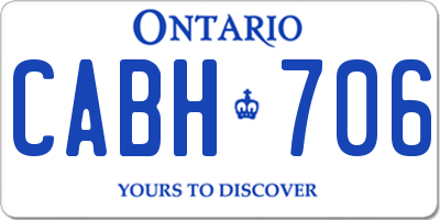 ON license plate CABH706