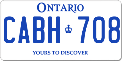 ON license plate CABH708