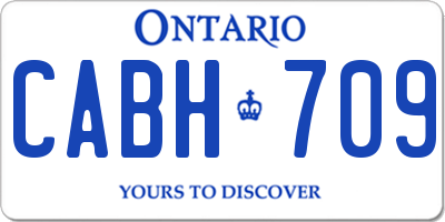 ON license plate CABH709