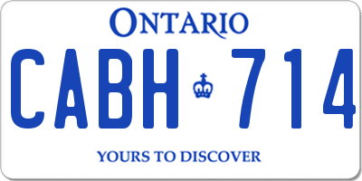 ON license plate CABH714