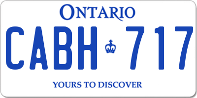 ON license plate CABH717