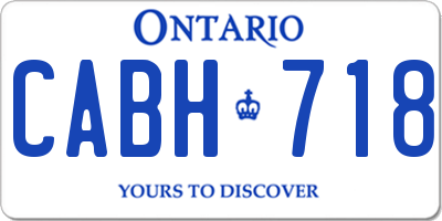 ON license plate CABH718