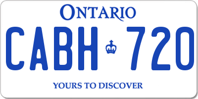 ON license plate CABH720