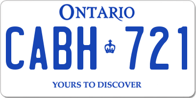 ON license plate CABH721