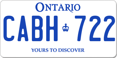 ON license plate CABH722